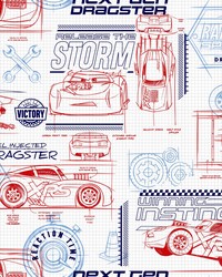 Disney and Pixar Cars Schematic Wallpaper Red by   