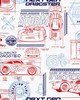 York Wallcovering Disney and Pixar Cars Schematic Wallpaper Red