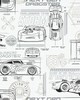 York Wallcovering Disney and Pixar Cars Schematic Wallpaper Neutral