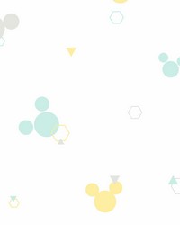 Disney Minnie Mouse Dots Wallpaper Green Yellow by   
