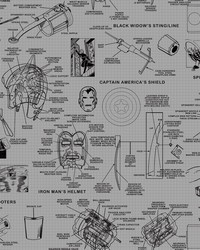 Marvels Heroes Schematics Wallpaper Gray Black by   