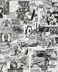 Marvel Comics Pow! Wallpaper Black White by   