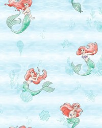 Disney The Little Mermaid Swim Wallpaper Teal by   
