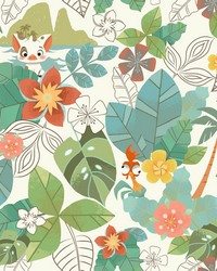 Disney Moana Jungle Wallpaper Red Green by   