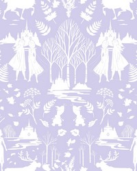 Disney Frozen 2 Nordic Wallpaper Purple Glitter by   