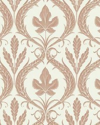 Adirondack Damask Wallpaper Brown Beige by   