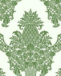 Pineapple Plantation Wallpaper Green White by   