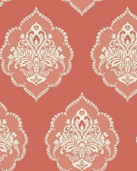 Signet Medallion Dam Wallpaper Coral by   