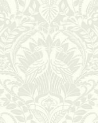 Egret Damask Wallpaper Taupe by   