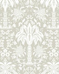 Palmetto Palm Damask Wallpaper Beige by  York Wallcovering 