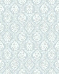 Petite Ogee Wallpaper Blue by   