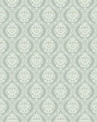 Petite Ogee Wallpaper Green by   