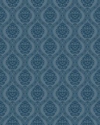 Petite Ogee Wallpaper Navy by   