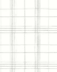 Farmhouse Plaid Wallpaper Linen White by  Vervain Fabrics 