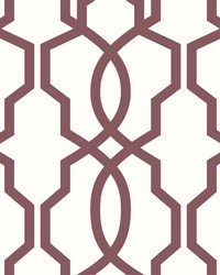 Hourglass Trellis Wallpaper Red by   