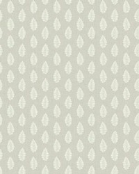 Leaf Pendant Wallpaper Gray by   