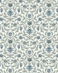 Vintage Blooms Wallpaper Blue by   