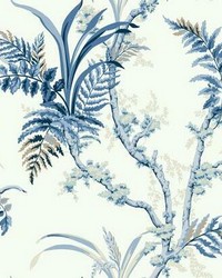 Enchanted Fern Wallpaper Blue by   