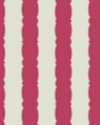 Scalloped Stripe Wallpaper Red by   