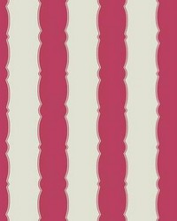 Scalloped Stripe Wallpaper Red by   