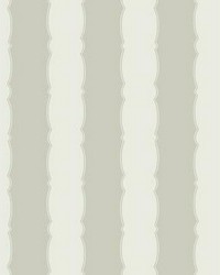 Scalloped Stripe Wallpaper Gray by   