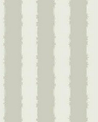 Scalloped Stripe Wallpaper Gray by   