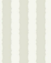 Scalloped Stripe Wallpaper Off White by   