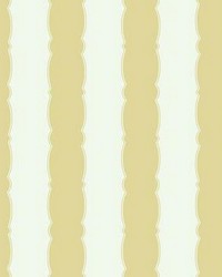 Scalloped Stripe Wallpaper Yellow by   