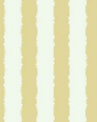 Scalloped Stripe Wallpaper Yellow by   