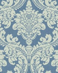 Tapestry Damask Wallpaper Blue by   