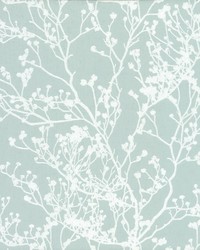 Budding Branch Silhouette Wallpaper Blue by  York Wallcovering 