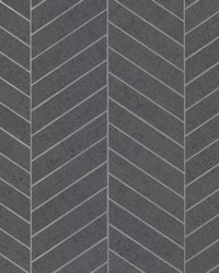 Atelier Herringbone Wallpaper Dark Gray by   