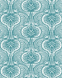 Lotus Palm Wallpaper Aqua by   