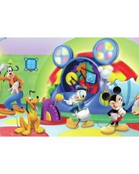 MICKEY  FRIENDS  CLUBHOUSE CAPERS CHAIR RAIL PREPASTED MURAL 6 X 10.5  ULTRASTRIPPABLE by   
