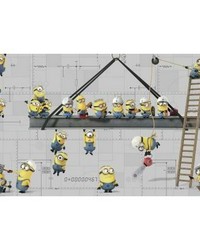 MINIONS AT WORK XL CHAIR RAIL PREPASTED MURAL 6 X 10.5  ULTRASTRIPPABLE by   