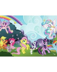 MY LITTLE PONY PONYVILLE XL CHAIR RAIL PREPASTED MURAL 6 X 10.5  ULTRASTRIPPABLE by   
