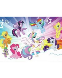 MY LITTLE PONY CLOUD XL CHAIR RAIL PREPASTED MURAL 6 X 10.5  ULTRASTRIPPABLE by   