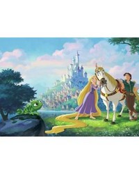 DISNEY PRINCESS TANGLED XL CHAIR RAIL PREPASTED MURAL 6 X 10.5  ULTRASTRIPPABLE by   
