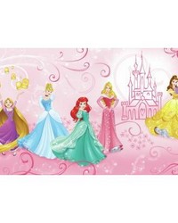 DISNEY PRINCESS ENCHANTED XL CHAIR RAIL PREPASTED MURAL 6 X 10.5  ULTRASTRIPPABLE by   