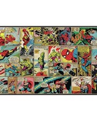 MARVEL COMIC PANEL XL CHAIR RAIL PREPASTED MURAL 6 X 10.5  ULTRASTRIPPABLE by   