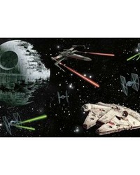 STAR WARS CLASSIC VEHICLES XL CHAIR RAIL PREPASTED MURAL 6 X 10.5  ULTRASTRIPPABLE by   