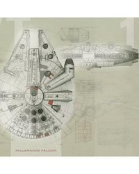 STAR WARS MILLENNIUM FALCON PREPASTED MURAL 6 X 7.5  ULTRASTRIPPABLE by   
