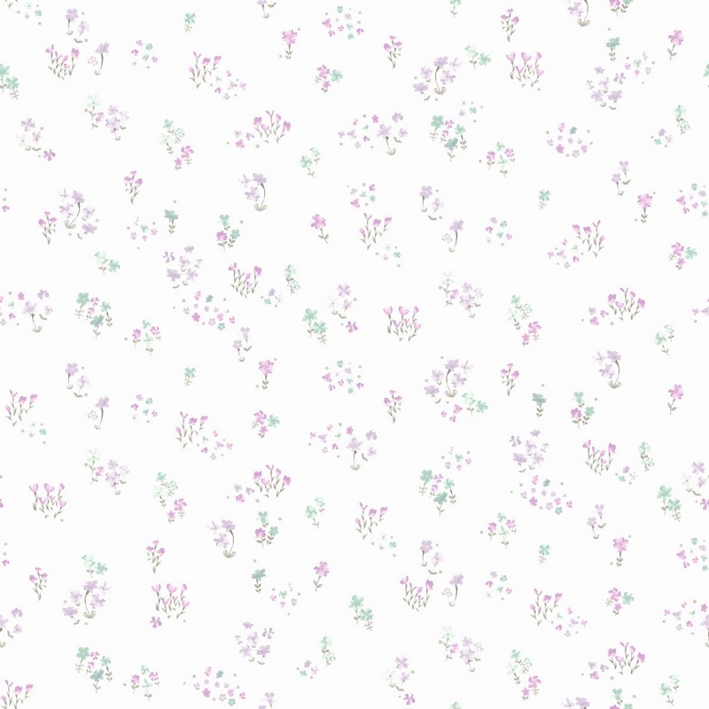 York Wallcovering Watercolor Floral Bouquet Wallpaper Purple Wallpaper