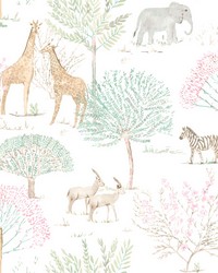 On The Savanna Wallpaper Pastel by   