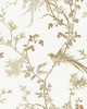 York Wallcovering Bird And Blossom Chinoserie Wallpaper White/Gold