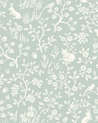 Fox & Hare Wallpaper Green by  Stroheim 