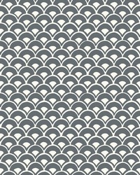 Stacked Scallops Wallpaper Grey by  Stroheim 