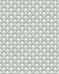 Stacked Scallops Wallpaper Blue by  Stroheim 