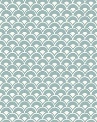 Stacked Scallops Wallpaper Blue by  Stroheim 
