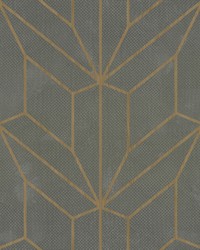 Hammered Diamond Inlay Wallpaper Grey Wood by   